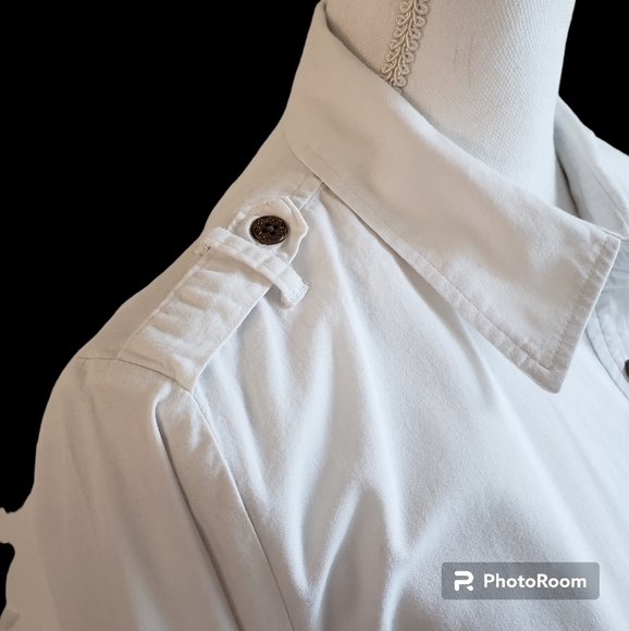 DENIM&CO TUNIC SHIRT WHITE SZ M-L - Picture 4 of 10